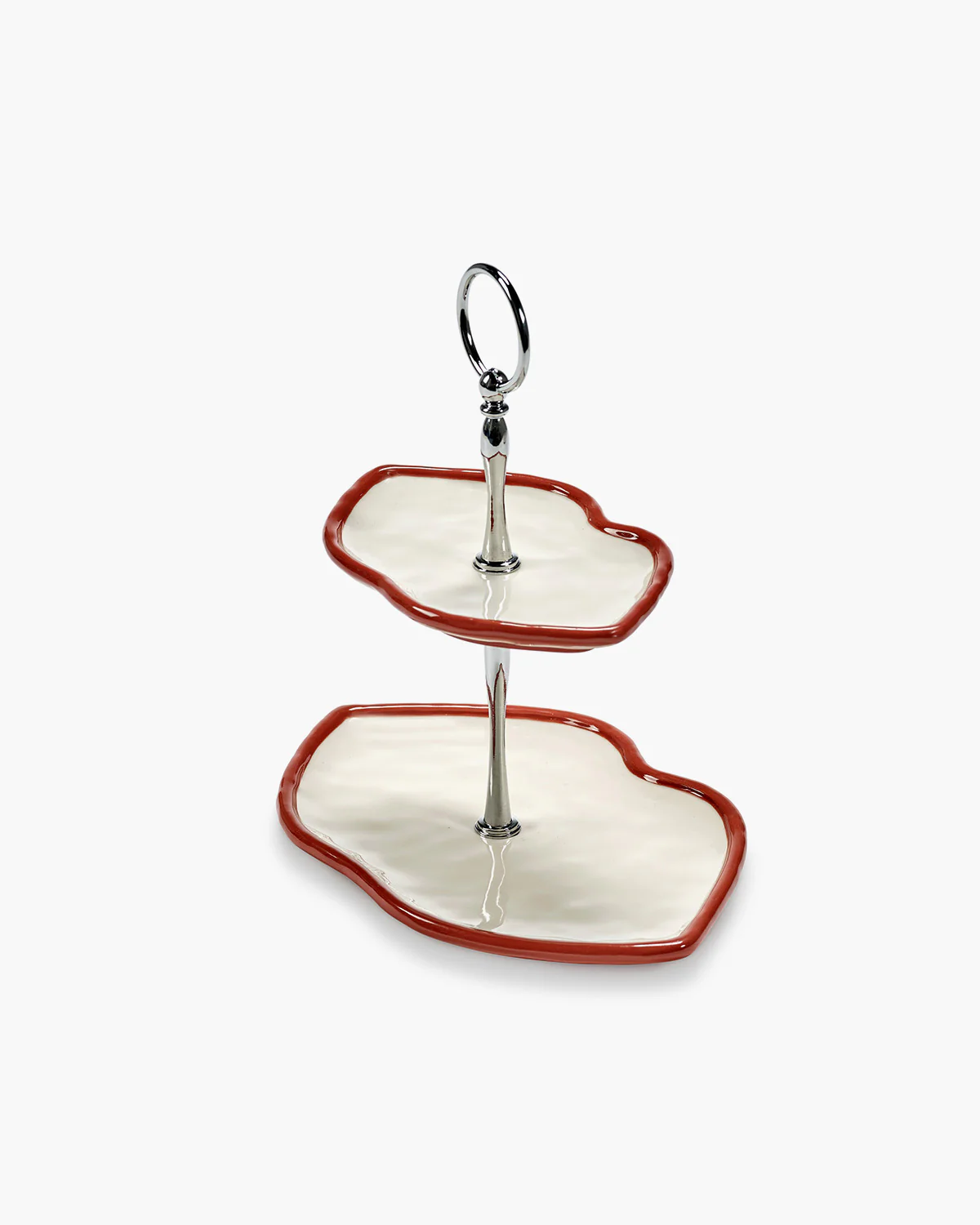 Two-tier cake stand red - white Les Objets Mouleversants - Image 3
