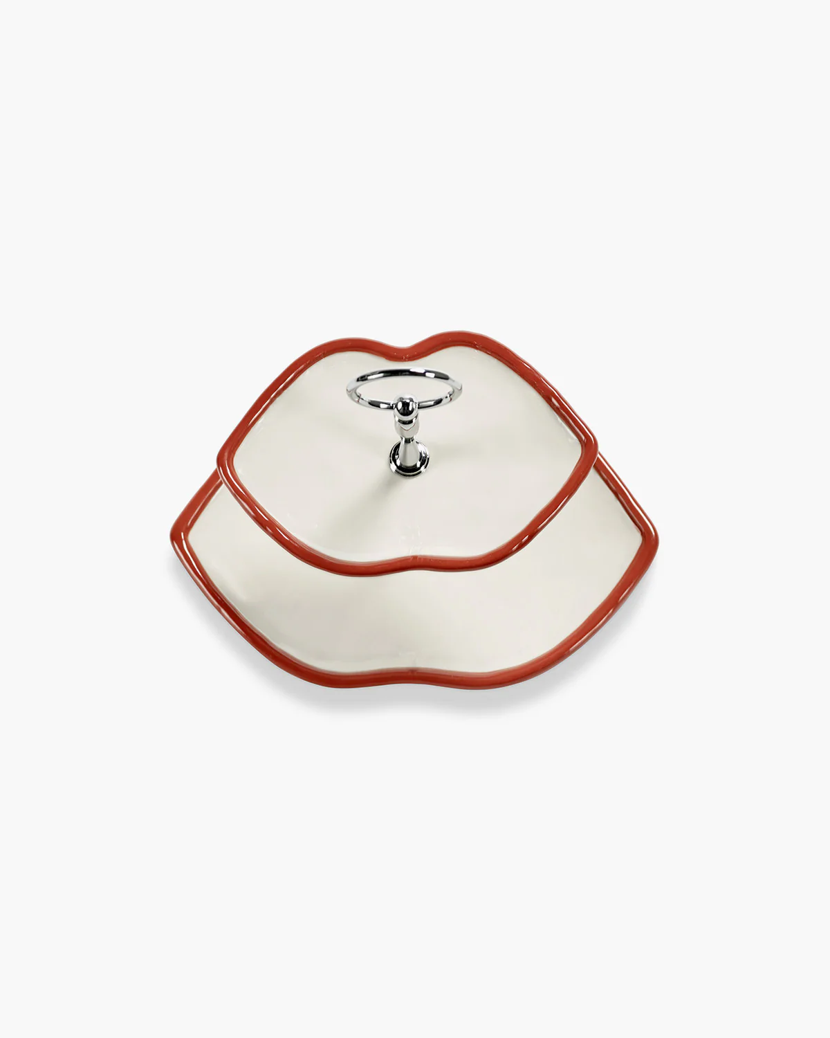 Two-tier cake stand red - white Les Objets Mouleversants - Image 4