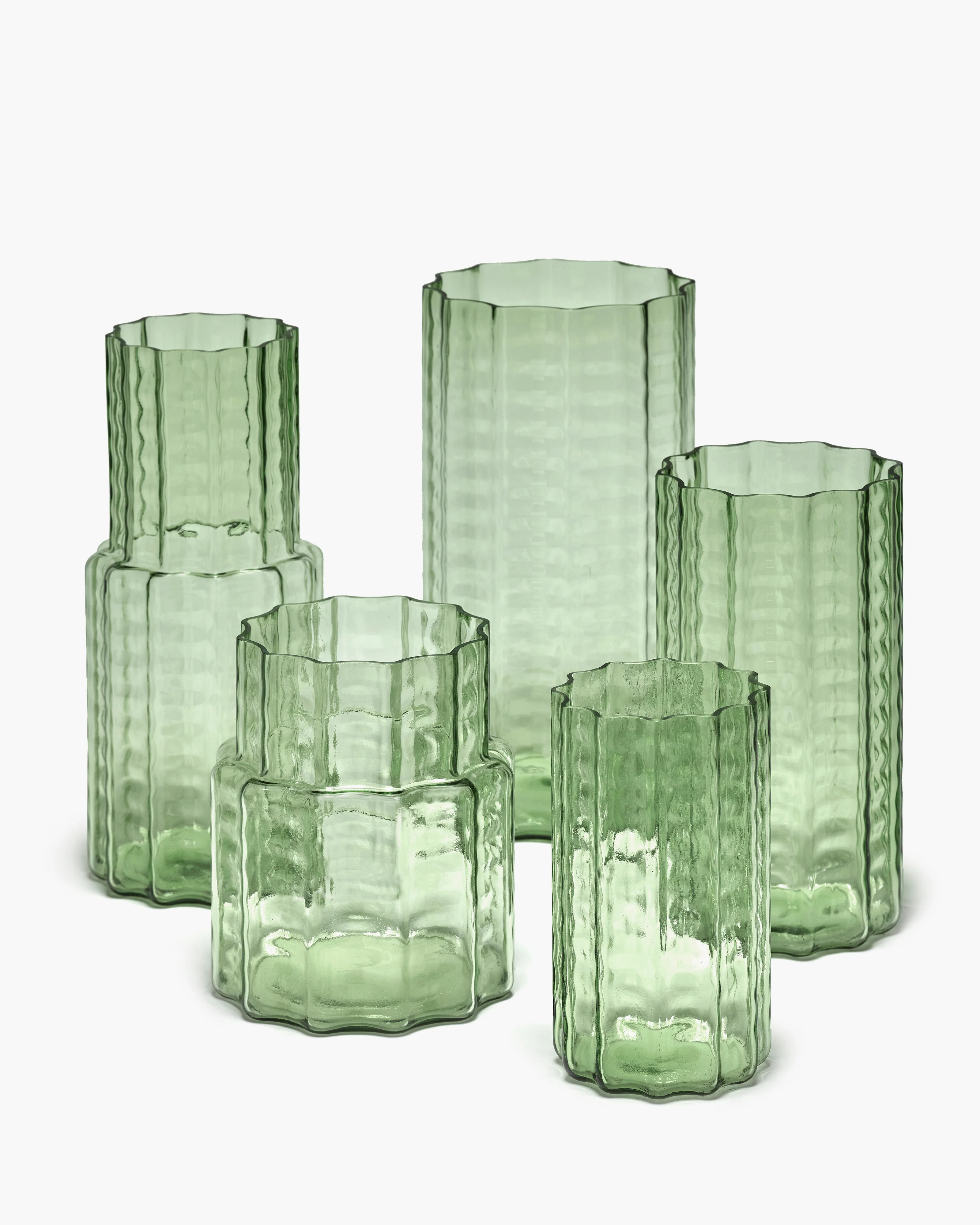 Vase 01 green transparent Waves - Image 3