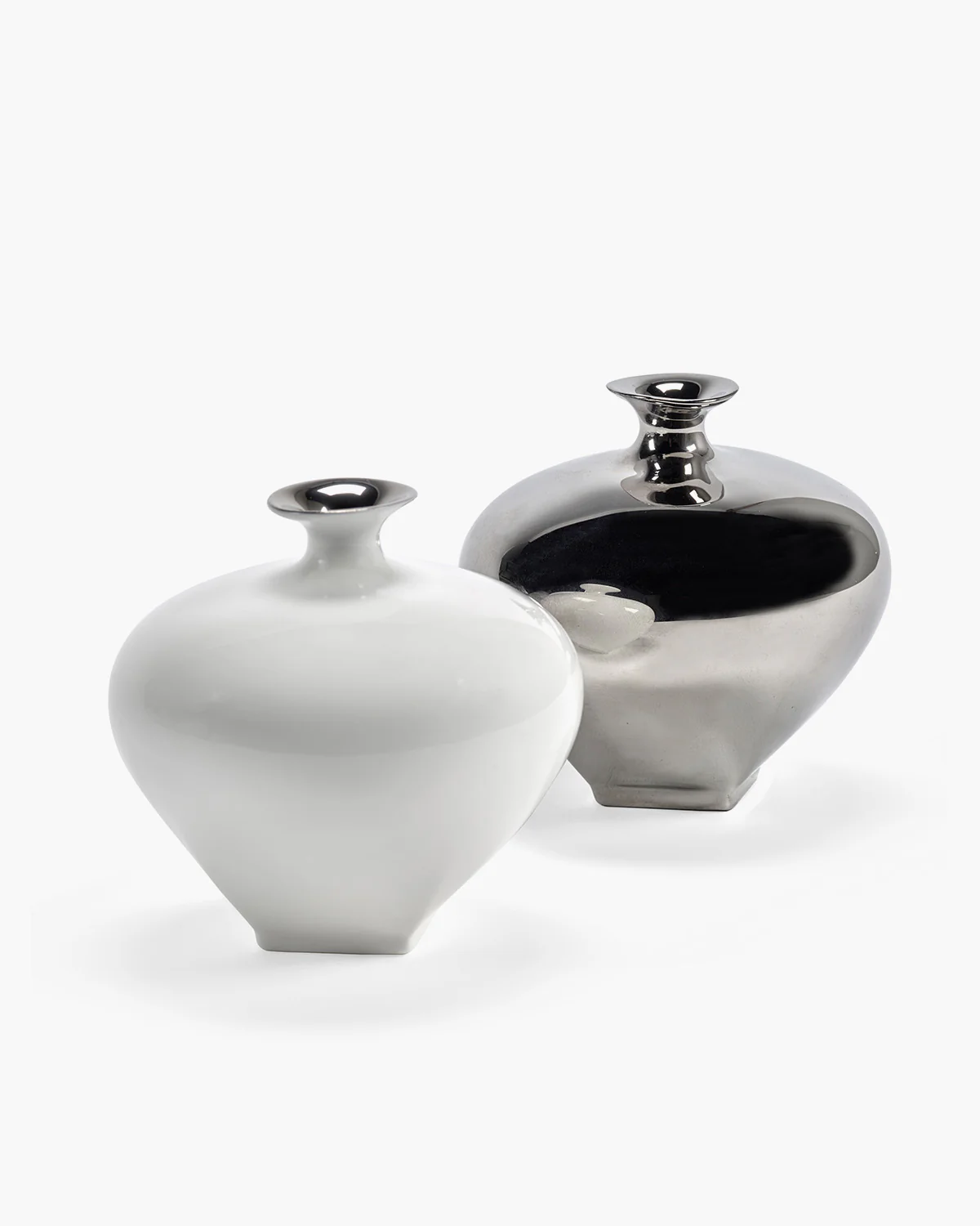 Vase 01 white - silver Josephine - Image 4
