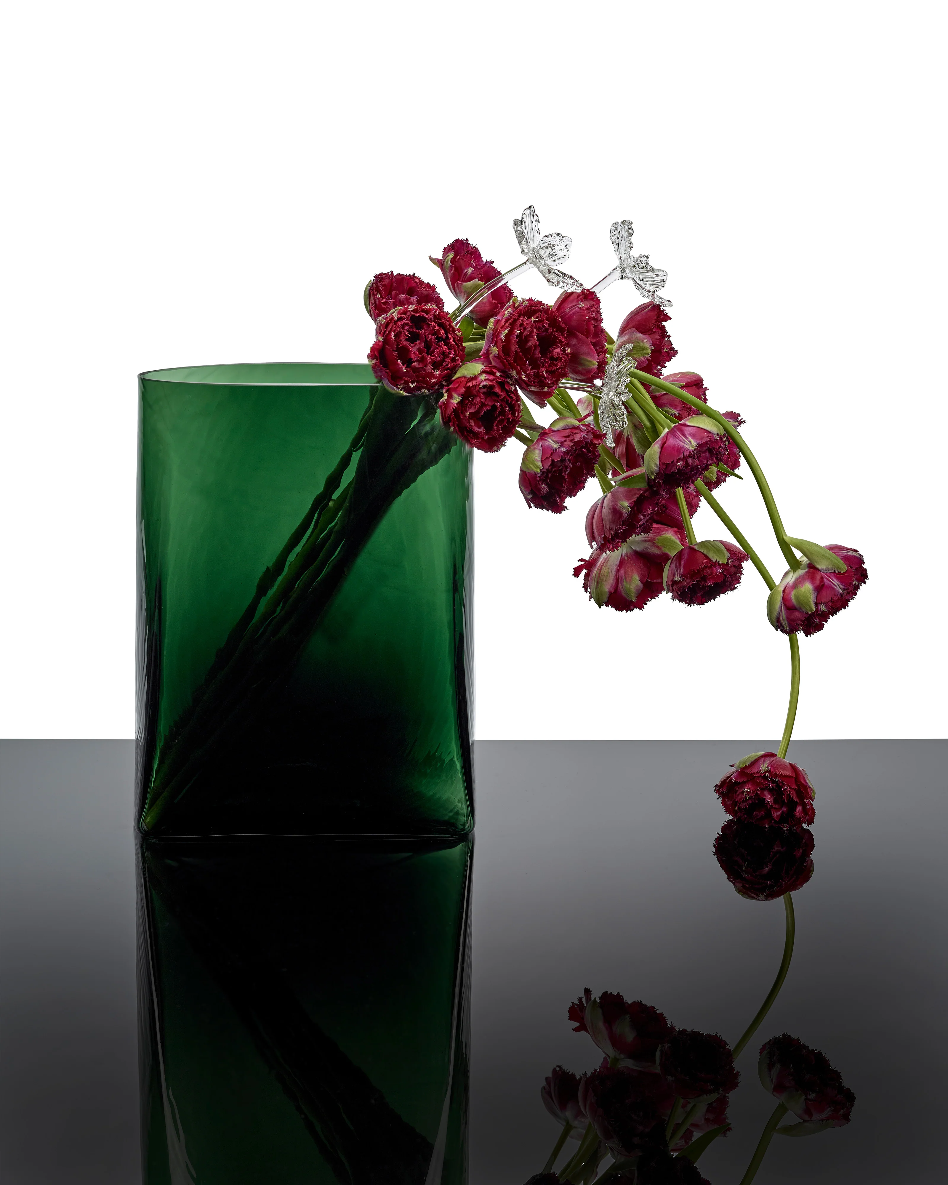 Vase with glass tube 03 green Josephine - Image 2