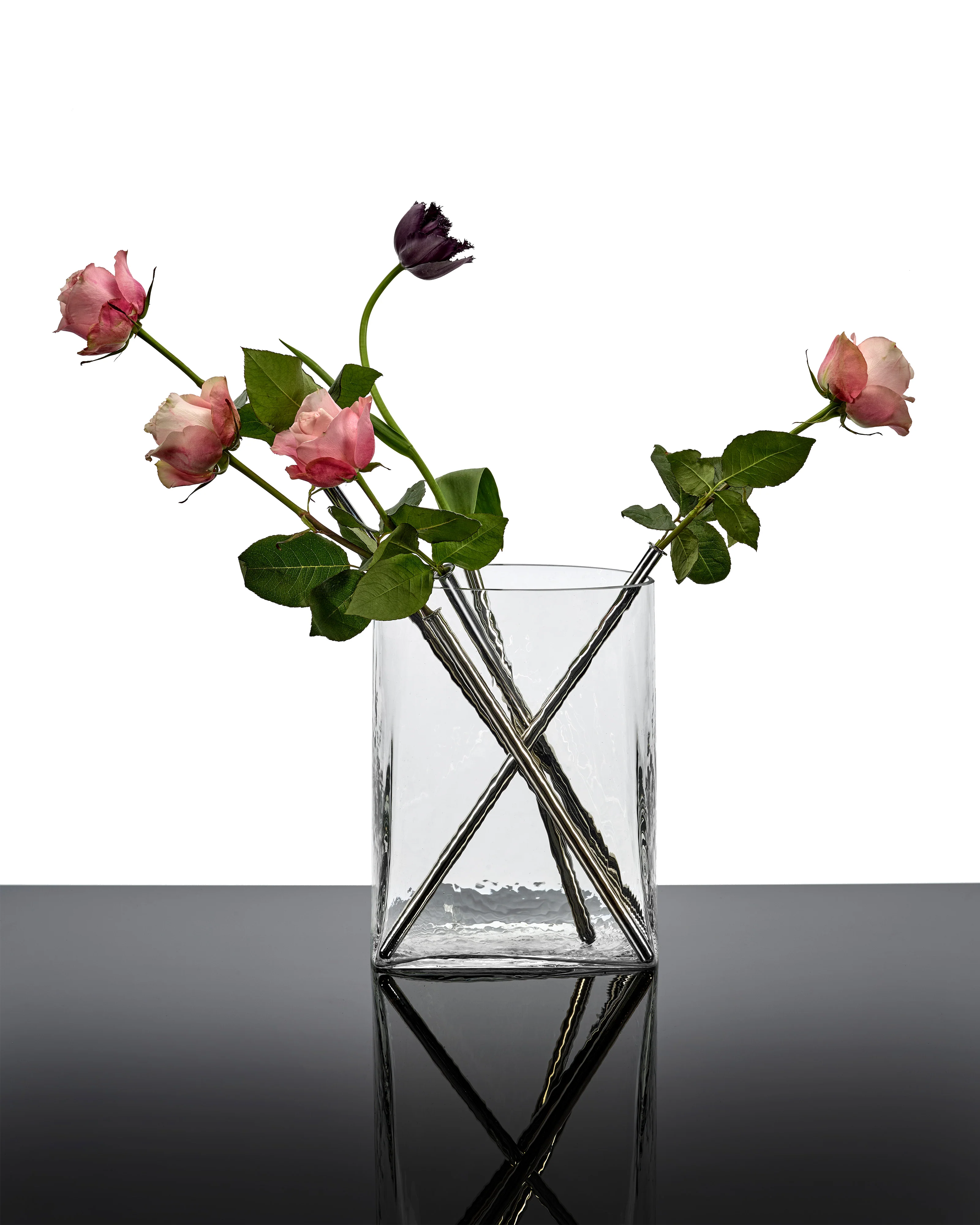 Vase with glass tube 03 transparent Josephine - Image 2