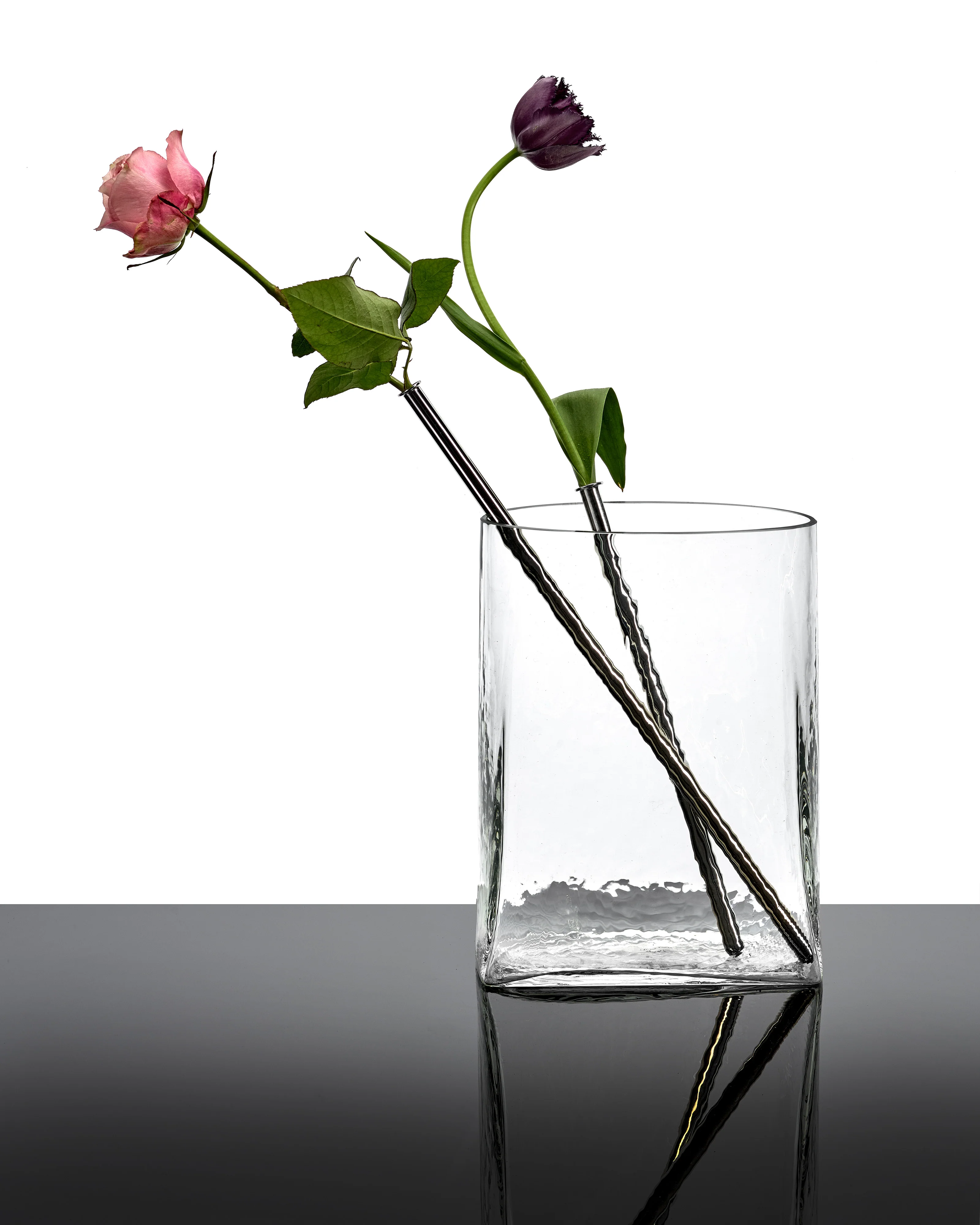 Vase with glass tube 03 transparent Josephine - Image 3