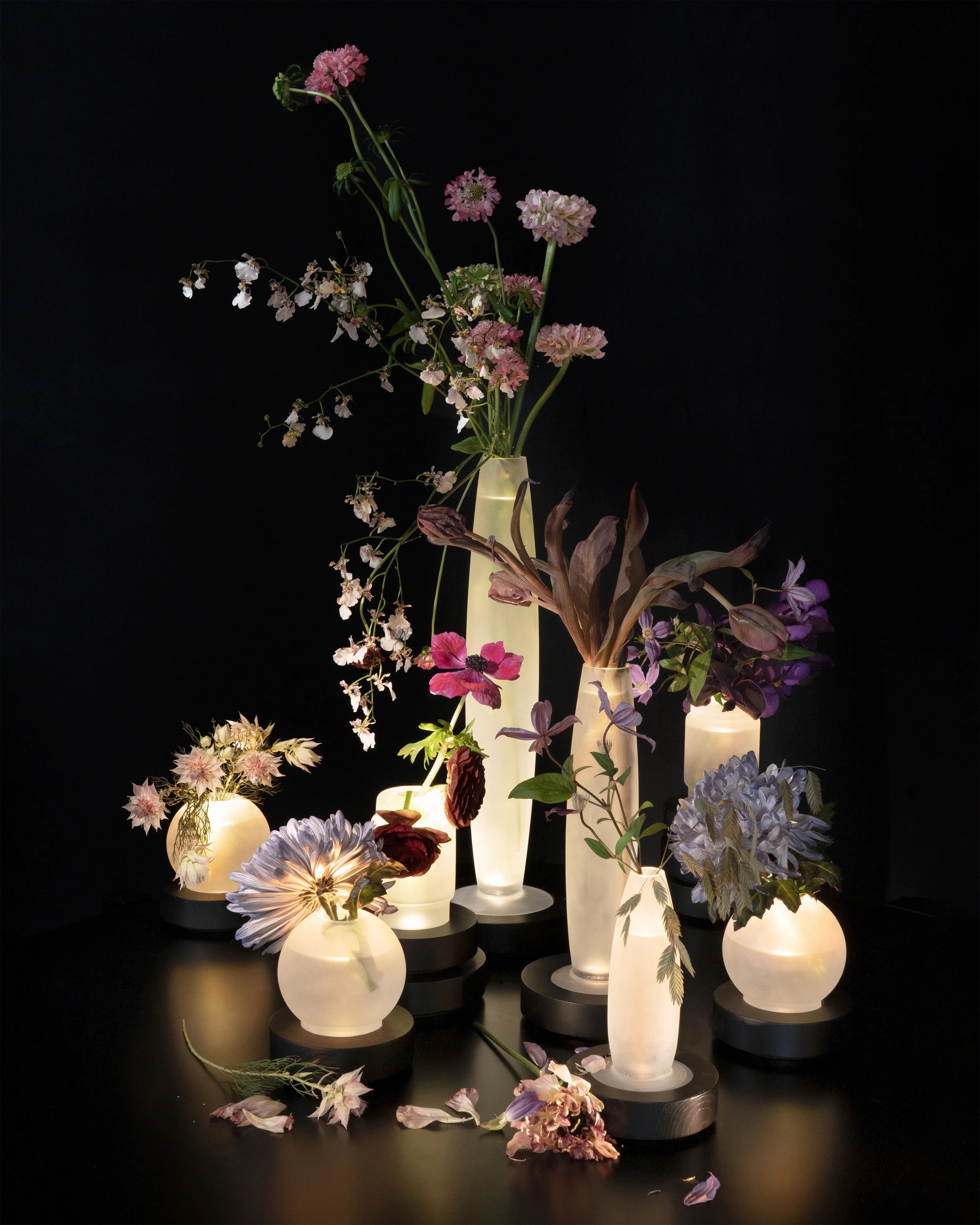 Vase/table lamp black white Lys 1 - Image 8